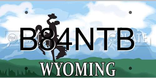 B84NTB Wyoming License Plate