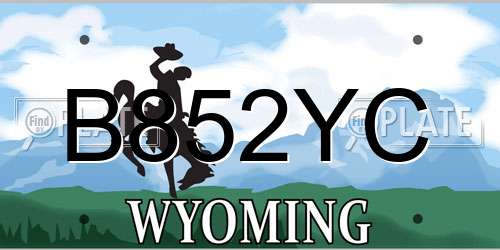 B852YC Wyoming License Plate