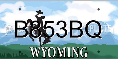 B853BQ Wyoming License Plate