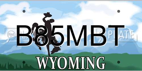 B85MBT Wyoming License Plate