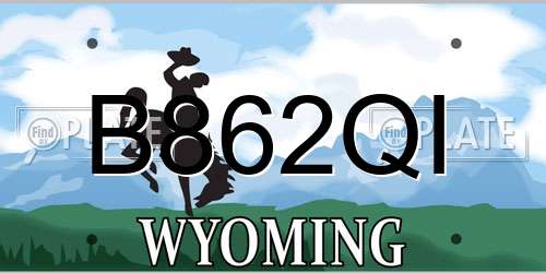 B862QI Wyoming License Plate