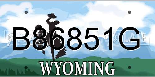 B86851G Wyoming License Plate