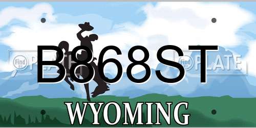 B868ST Wyoming License Plate
