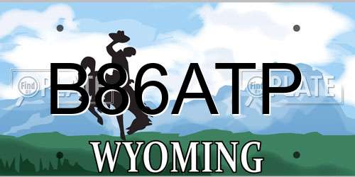 B86ATP Wyoming License Plate