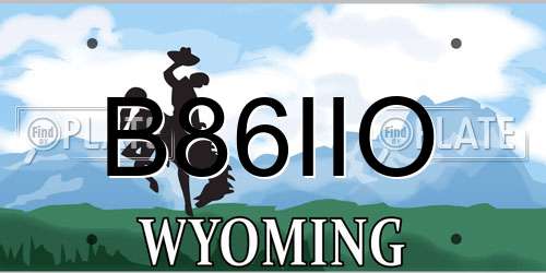 B86IIO Wyoming License Plate