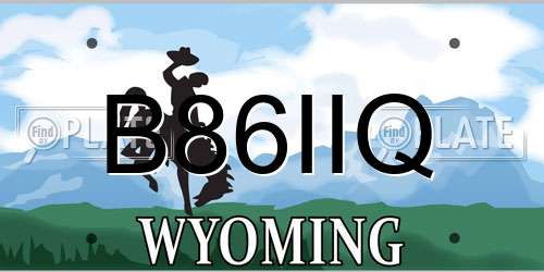 B86IIQ Wyoming License Plate