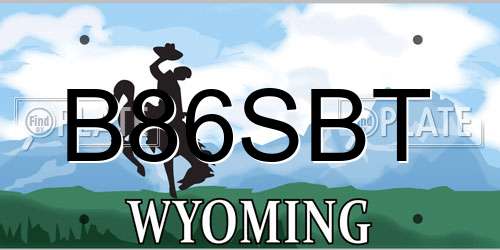 B86SBT Wyoming License Plate