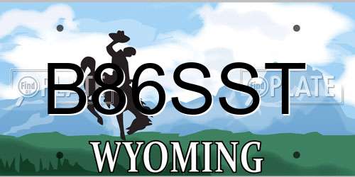 B86SST Wyoming License Plate