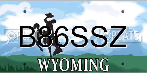 B86SSZ Wyoming License Plate