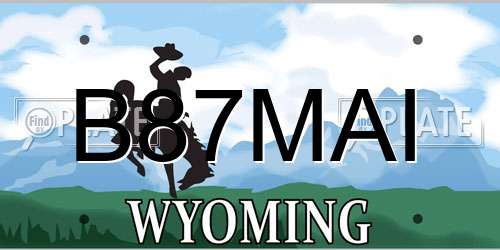 B87MAI Wyoming License Plate
