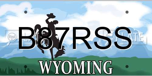 B87RSS Wyoming License Plate