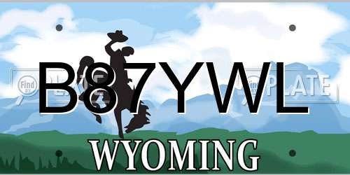 B87YWL Wyoming License Plate