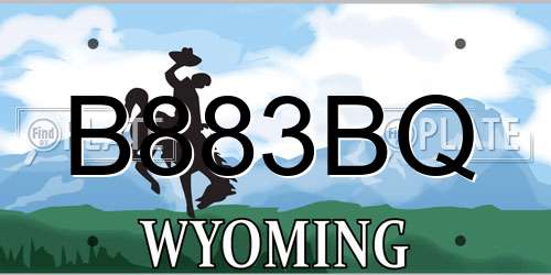 B883BQ Wyoming License Plate