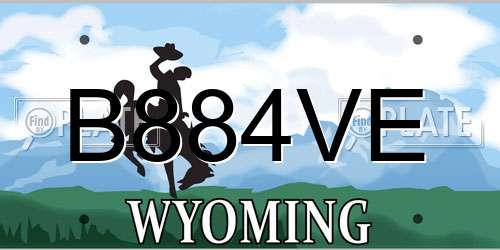 B884VE Wyoming License Plate