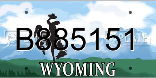B885151 Wyoming License Plate