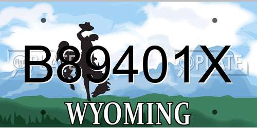 B89401X Wyoming License Plate