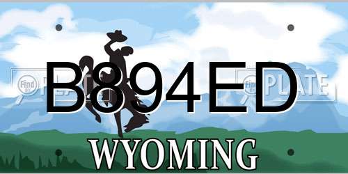 B894ED Wyoming License Plate