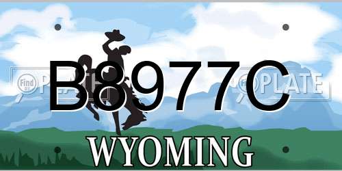 B8977C Wyoming License Plate