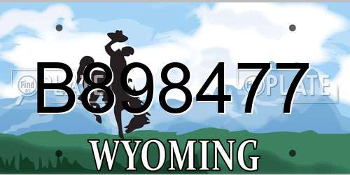 B898477 Wyoming License Plate