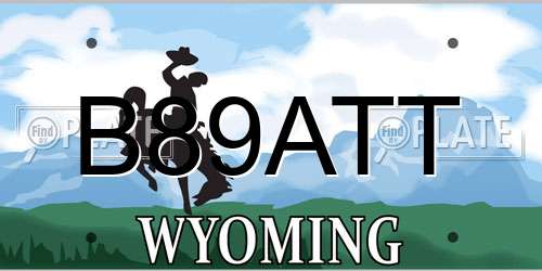 B89ATT Wyoming License Plate