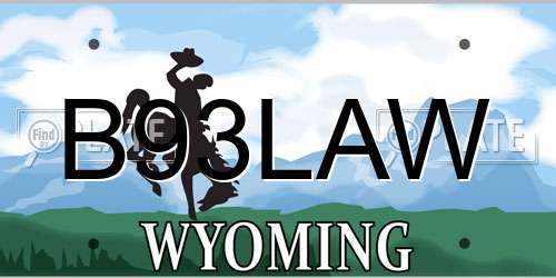 B93LAW Wyoming License Plate
