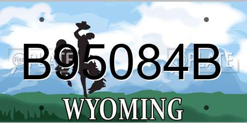 B95084B Wyoming License Plate