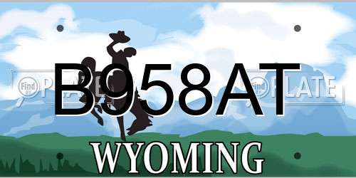 B958AT Wyoming License Plate