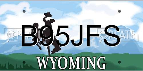 B95JFS Wyoming License Plate