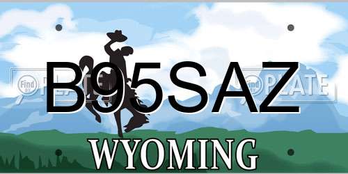B95SAZ Wyoming License Plate
