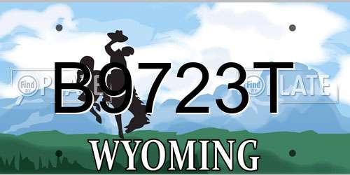 B9723T Wyoming License Plate