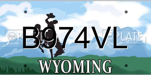 B974VL Wyoming License Plate