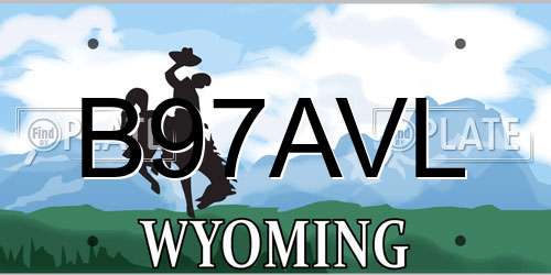 B97AVL Wyoming License Plate