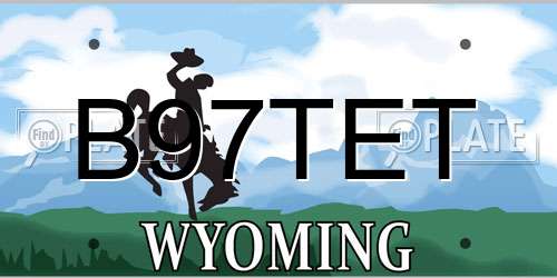 B97TET Wyoming License Plate
