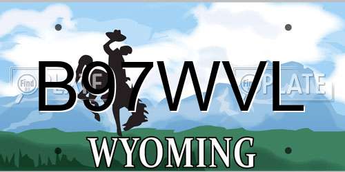 B97WVL Wyoming License Plate