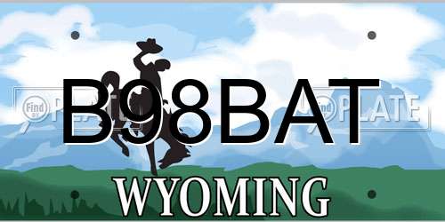 B98BAT Wyoming License Plate