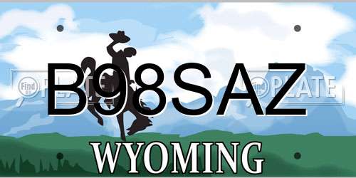 B98SAZ Wyoming License Plate