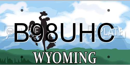 B98UHC Wyoming License Plate