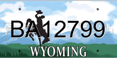 BA12799 Wyoming License Plate