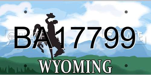 BA17799 Wyoming License Plate