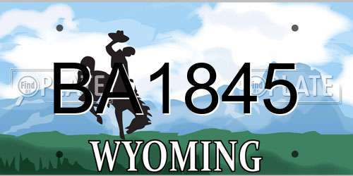 BA1845 Wyoming License Plate