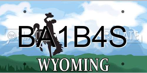 BA1B4S Wyoming License Plate