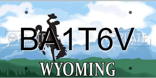 BA1T6V Wyoming License Plate