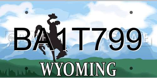 BA1T799 Wyoming License Plate