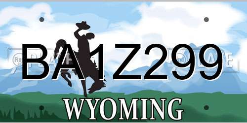 BA1Z299 Wyoming License Plate