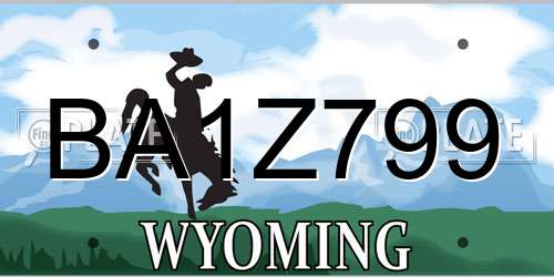 BA1Z799 Wyoming License Plate