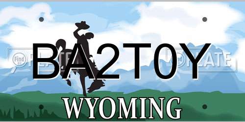 BA2T0Y Wyoming License Plate
