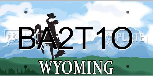BA2T1O Wyoming License Plate