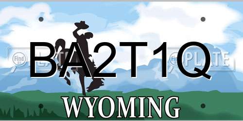 BA2T1Q Wyoming License Plate