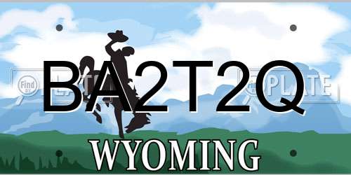 BA2T2Q Wyoming License Plate