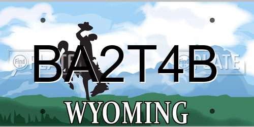 BA2T4B Wyoming License Plate